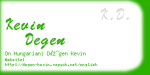 kevin degen business card